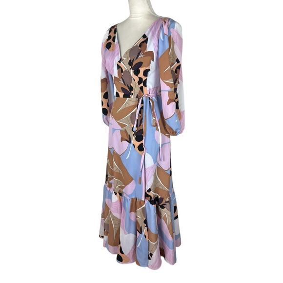 Anthropologie Hutch Bloom Wrap Midi Dress Open Lace Back Long Sleeve Size Small - Picture 6 of 10